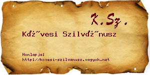 Kövesi Szilvánusz névjegykártya